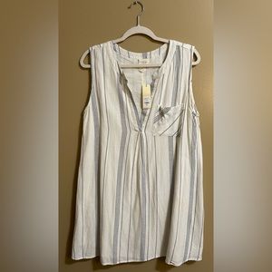 Francesca’s Striped Sleevless Summer Dress/Tunic top